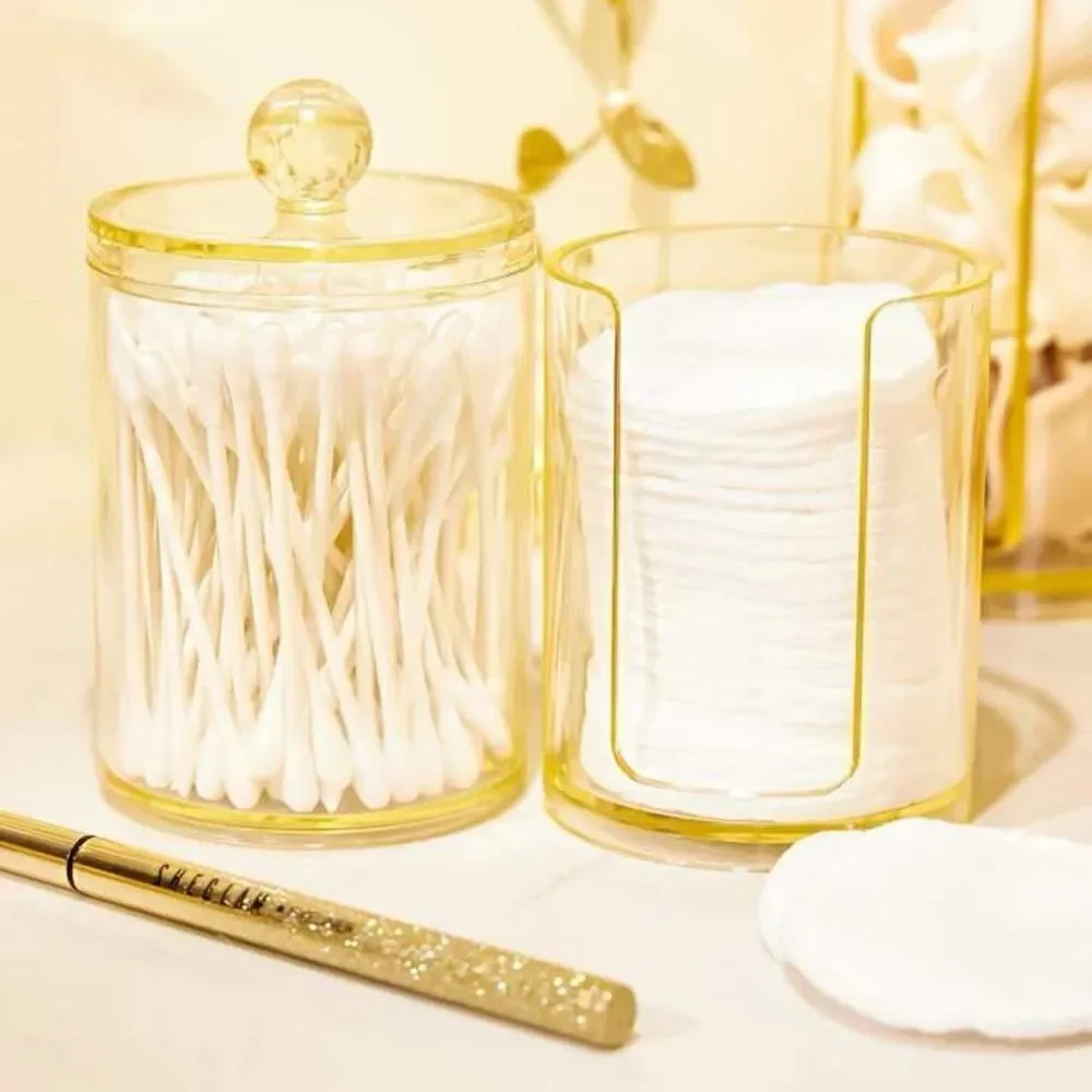 Stackable Clear Gold Acrylic Canister